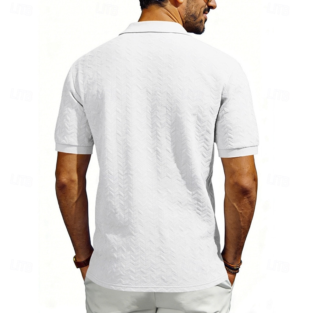 Men's Polo Polo Shirts Casual Street Lapel Short Sleeve Basic Modern Plain Lightweight Buttons Summer Spring Regular Fit Black White Khaki Dark Grey Army Green Polo 2026 - $21.99 –P14