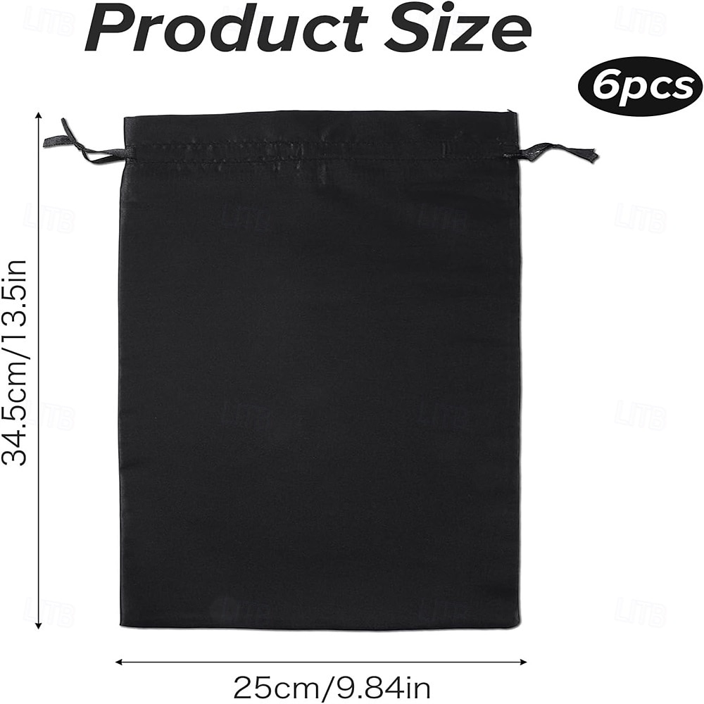 10Pcs Wig Bags with Satin Drawstring, Black Silk Hair Storage Bags for Multiple Wigs, Bundles, Extensions 2026 - $28.99 –P7