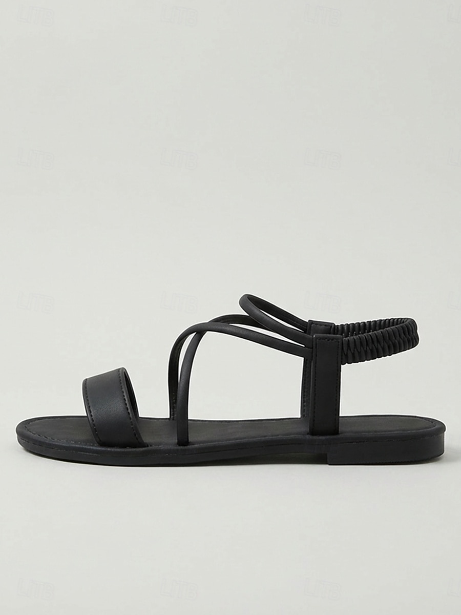 Sandali da donna bianchi con cinturini - comode scarpe estive basse con sottili cinturini incrociati e tallone elastico, ideali per vacanze al mare e viaggi sulle isole. del 2026 a $24.99 –P4