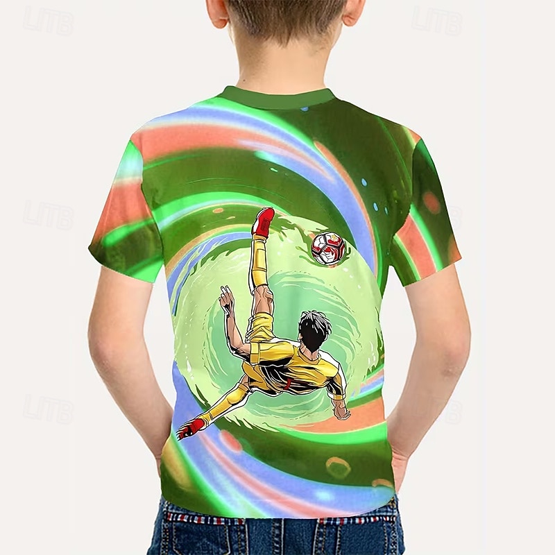 Boys' 3D Graphic Football Soccer T Shirts T shirt Tee Short Sleeve 3D Print Summer Spring Sports Fashion Streetwear Kids 5-12 Years Crew Neck Casual Daily Outdoor Regular Fit 2026 - $13.49 –P2