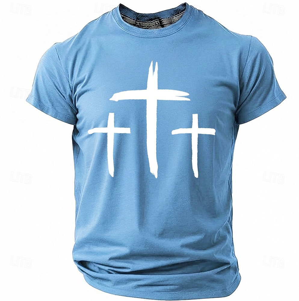Hombre Cruz Camiseta Manga Corta Camiseta Impresión 3D Cuello Barco Camisa Moda Design Sencillo Casual Diario Fiesta Rojo Verano Primavera Ropa S M L XL XXL XXXL 2026 - $18.99 –P11