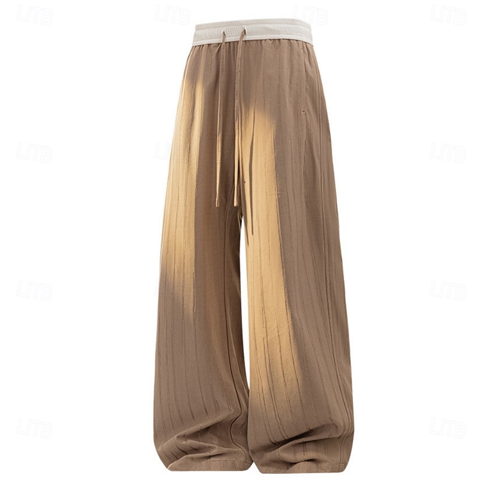Hombre Pantalones Pantalones casuales Pantalones anchos Jacquard Correa Bolsillo Plano Comodidad Suave Casual Diario Exterior Vacaciones Moda Negro Morado Rígido 2026 - $26.99 –P1