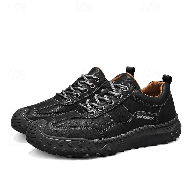 Herr Retro Outdoor Casual Sneakers i Läderlook Låga Herrskor med Tjock Sula och Snörning Bruna 2026 - $59.99 –P3