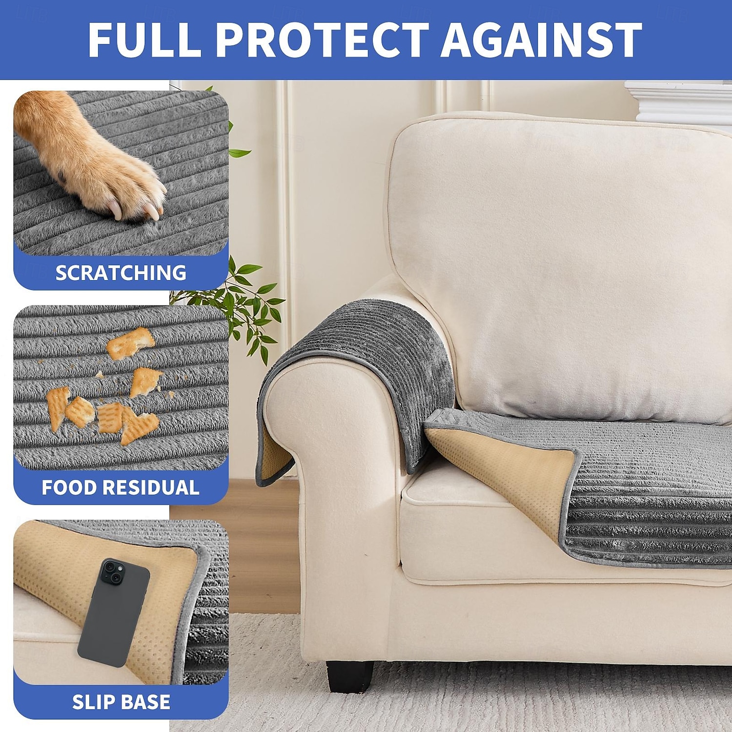 100% waterdichte bankhoezen voor hoekbanken, antislip bankhoes voor honden, 2 stuks huisdierbankhoezen voor 2 L-vormige kussens, wasbare zachte bankhoes 2026 - $30.99 –P5