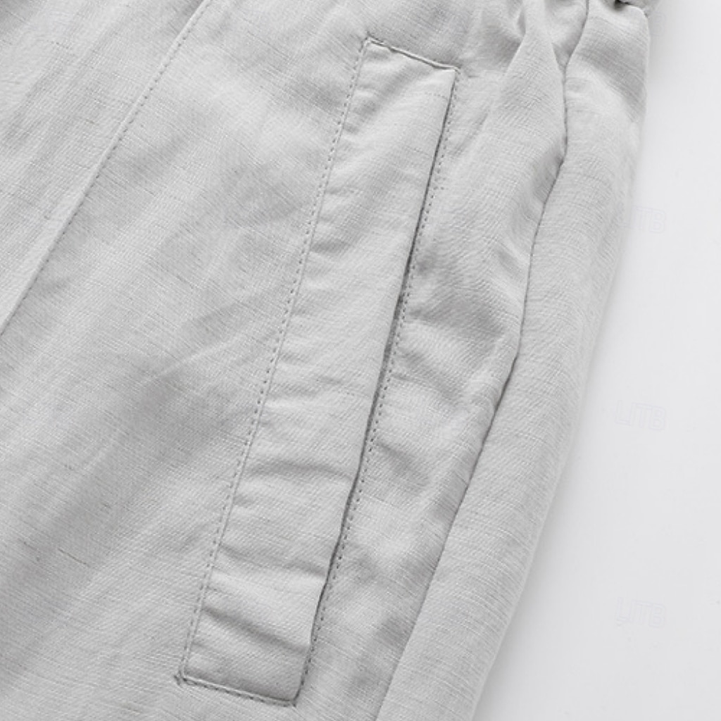 Per uomo Pantaloni di Lino Pantaloni Pantaloni Estivi Pantaloni da Spiaggia Coulisse Elastico in vita Tinta unica Comodità Traspirante Quotidiano All'aperto Spiaggia Vacanza Moda Nero Albicocca del 2026 a $29.99 –P8