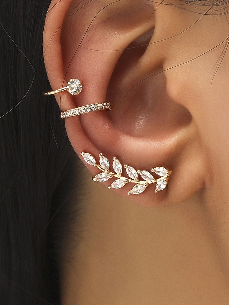 Women's Boho Alloy Ear Cuff Set, Multi Style Crystal Clip On Earrings for Beach Vacation, Summer Resort and Everyday Casual Wear 2026 - $8.39 –P8