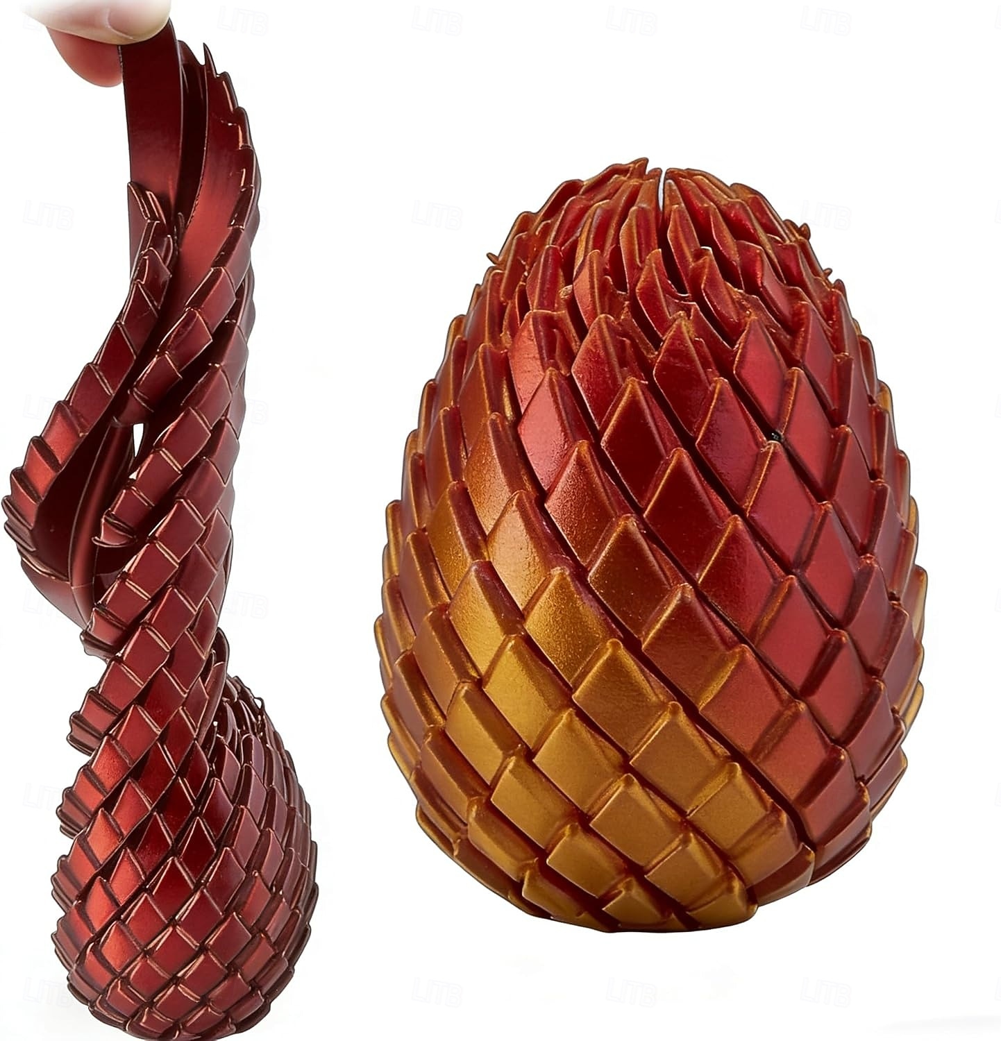 بيضة تململ مطبوعة بتقنية ثلاثية الأبعاد، لعبة انزلاقية لتخفيف التوتر، بيضة تململ ملتوية لعيد الفصح للبالغين، ألعاب تململ صغيرة منزلقة لحشو سلال عيد الفصح، أحجية دوارة لتخفيف التوتر 2026 - $9.99 –P12