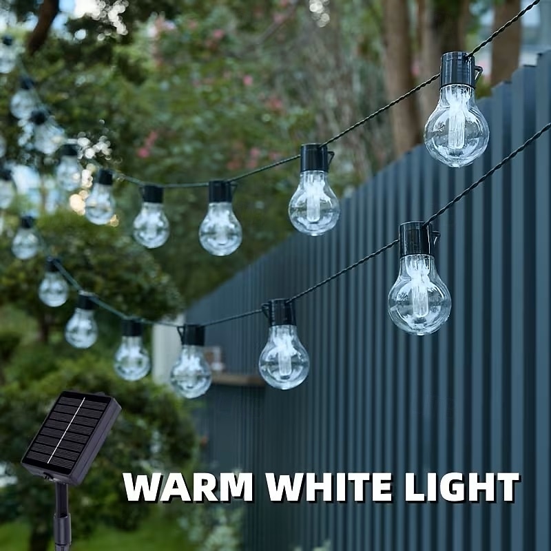 Solar Powered Outdoor Camping Atmosphere Light 5m 20LEDs 8 Modes of Lighting Solar Globe String Light Holiday Wedding Party Garden Balcony Decoration Light 2026 - $35.99 –P3