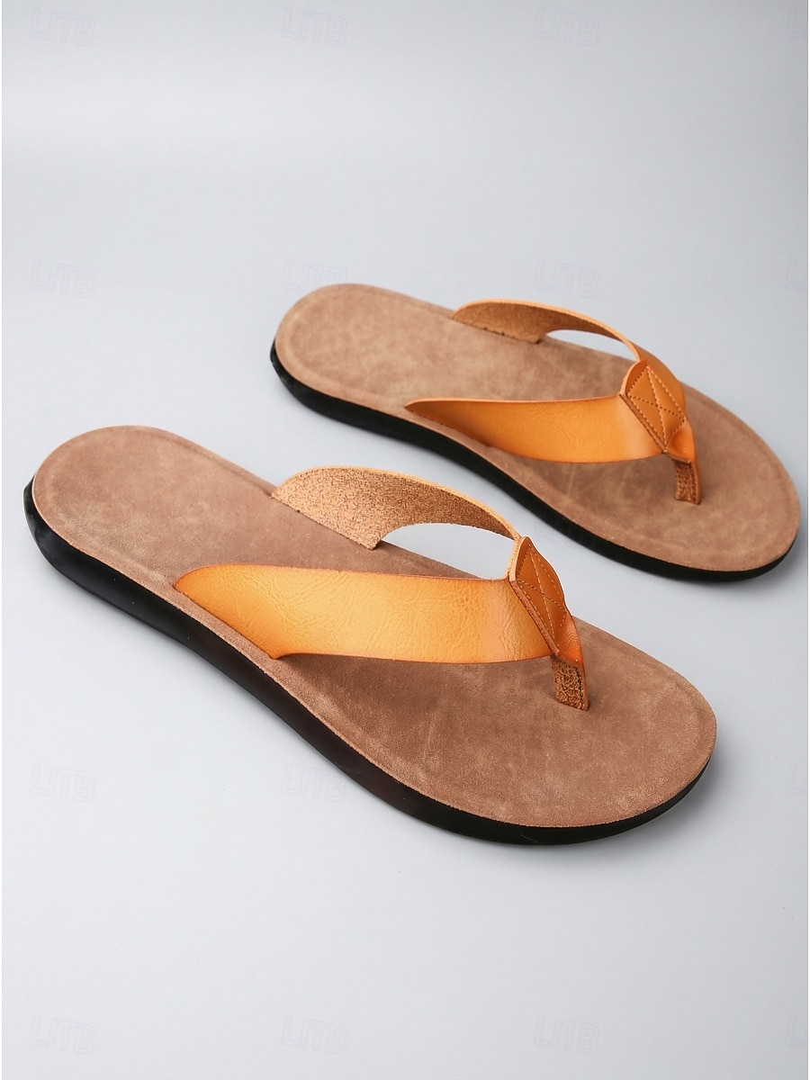 Sandalias de dedo color marrón claro para mujer: chanclas cómodas y acolchadas con tiras de piel sintética para vacaciones en la playa y viajes de verano. &Relajación informal al aire libre 2026 - $34.99 –P4