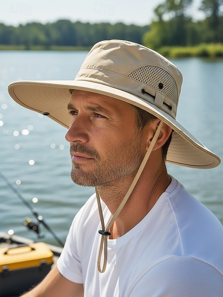 Chapeau de soleil imperméable pour homme en polyester à large bord, pliable et multicolore, idéal pour la pêche, la randonnée, les vacances à la plage, le camping, le trekking et les voyages décontractés. de 2026 ? $14.99 –P1