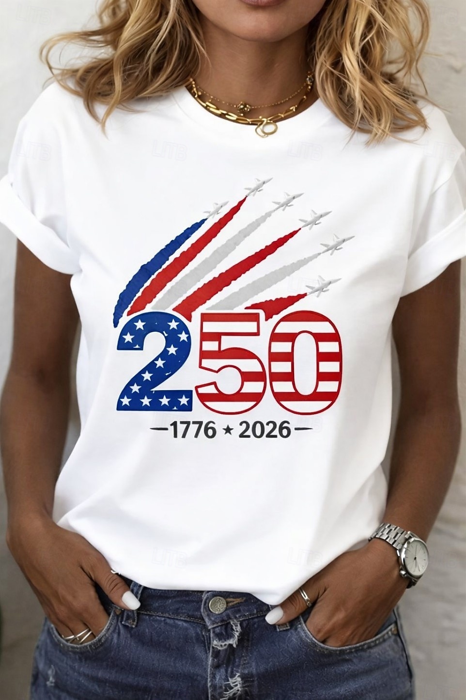 American Independence Day Women's T Shirt Print Graphic Flag Letter Vintage Fashion Stylish Short Sleeve Crew Neck Round Neck Regular Tops Casual Daily Weekend Blue White White 2 Summer Spring Fall 2026 - $21.99 –P3