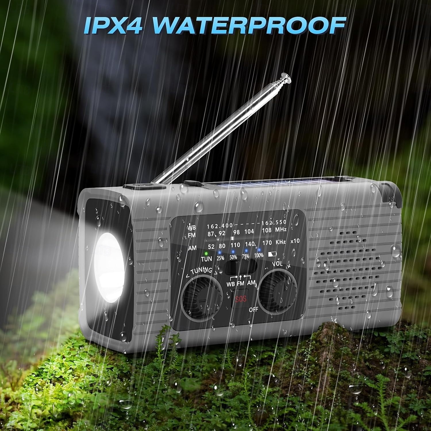Emergency Radio 4000mAh Solar Hand Crank AM/FM/NOAA Portable Weather Radio with Phone Charger, LED Flashlight, Reading Lamp, SOS Alarm, Headphone Jack for Indoor Outdoor Emergency, USB Charged 2026 - BHD 33.11 –P5