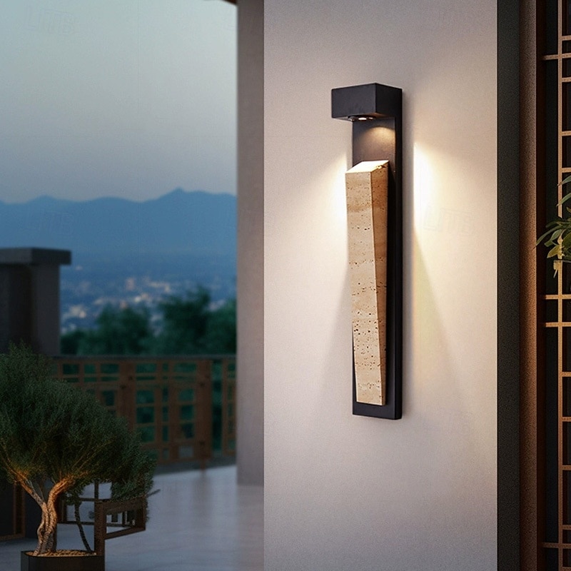 Intérieur LED Appliques Murales Extérieures Appliques Murales Intérieures Extérieur Métal Pierre Applique murale IP44 110-120V 220-240V de 2026 ? $250.29 –P9