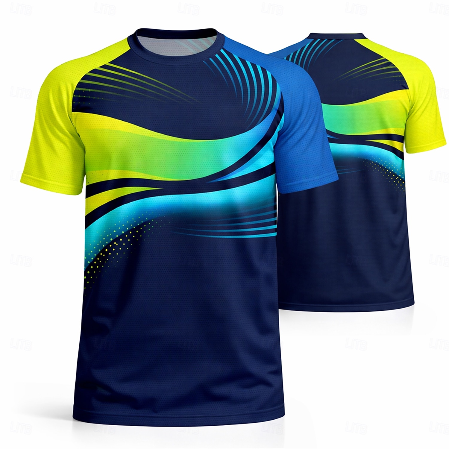 Uniseks Geometrisch Brazilië Voetbalzomer Wereldwijde wedstrijd Truien Hardloopshirt Zomer Kleurenblok Korte mouw UPF 50 Sneldrogend Ademend Informeel Hardlopen Joggen Fitness blauw Sportkleding 2026 - $18.99 –P1
