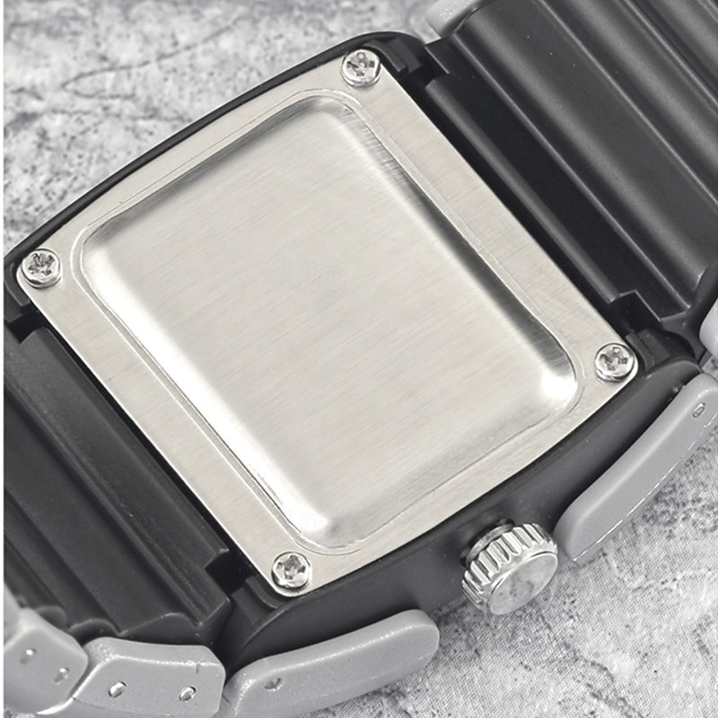 Men's Futuristic Sports Watch with Luminous Glow in the Dark Dial, Tactical Rectangular Quartz Wrist Watch with Integrated Silicone Strap, Night Light Function, Cool Fashion Gift for Men Boys 2026 - $24.99 –P4