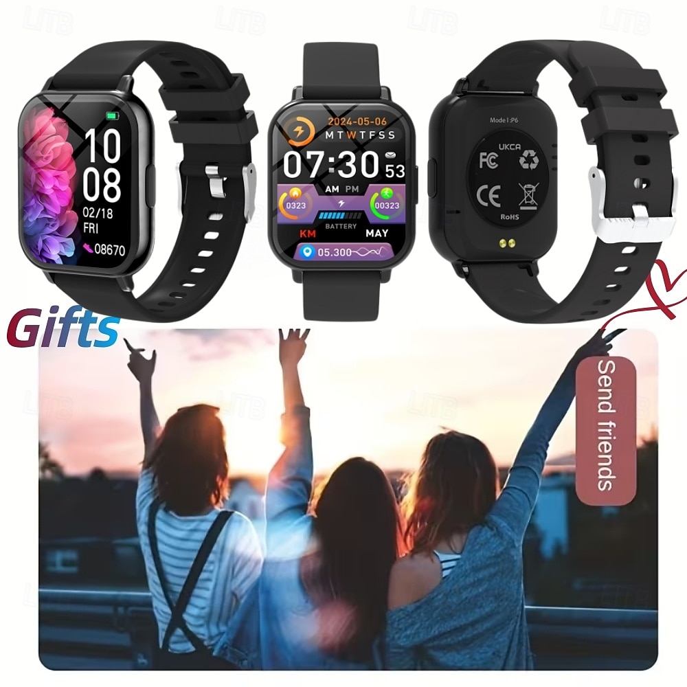 Chytré hodinky pro muže a ženy, fitness tracker s vlastní tapetou, monitor tepové frekvence a spánku, SpO2 monitor, vodotěsnost IP68, krokoměr, hudba &ovládání kamery, počasí, alarm pro Android, 2026 - $25.99 –P1