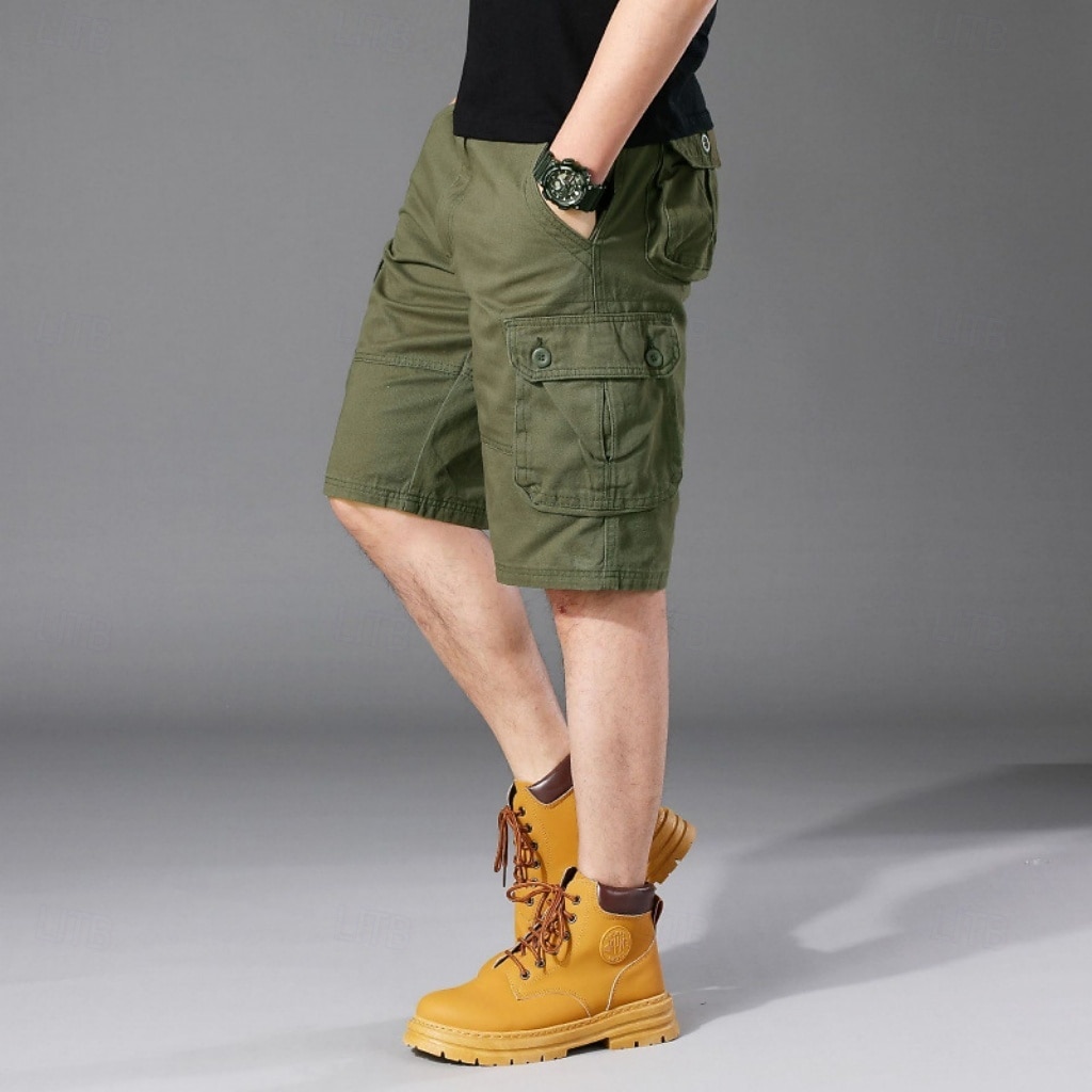 Homme Pantalon cargo Shorts cargo Shorts Short décontracté Multi-poches Uni Couleur Pleine Séchage Rapide Longueur Genou Extérieur Salle de sport Entraînement Sports Sportif Noir Vert Non Elastique de 2026 ? $29.99 –P8