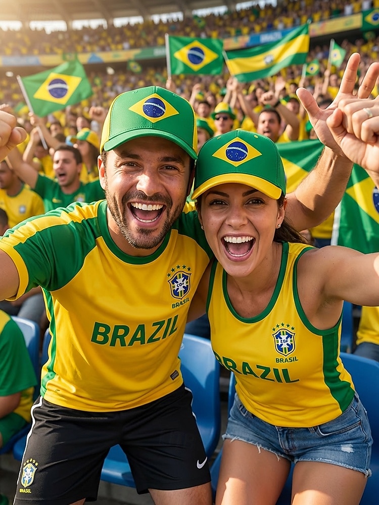 Șapcă de baseball bărbătească din poliester, în culorile steagului Braziliei, cu croială reglabilă, pentru fanii fotbalului, pentru ziua meciului, evenimentele pentru suporteri de fotbal, îmbrăcămintea sport casual și ținutele de zi cu zi în aer liber 2026 - $14.99 –P2