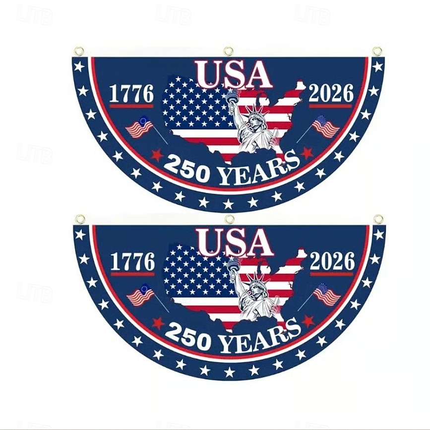 Venkovní vlajka k 250. výročí USA, vlastenecká 1776–2026 s praporem na nádvoří Sochy Svobody a sněmovny k 4. červenci 2026 - $21.99 –P6