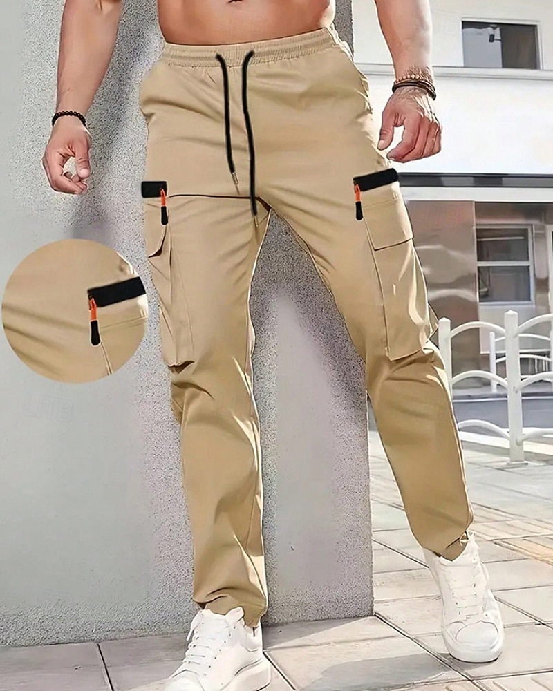 Men's Outdoor Pants Cargo Pants Hiking Pants Trousers Summer Spring Autumn / Fall Outdoor Tailored Fit Waterproof Quick Dry Breathable Pants / Trousers Drawstring Pocket Elastic Waist Black Army Green 2026 - $24.99 –P3