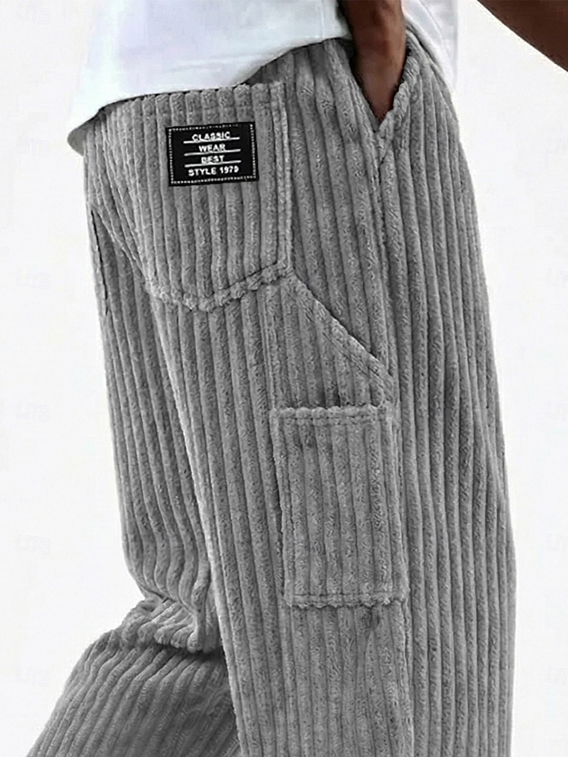 Bărbați Pantaloni Pantaloni Corduroy Pantaloni de iarnă Pantaloni casual Pantaloni largi Cordon Multi Buzunare Culoare solidă Confort Lungime totală Casual Zilnic În aer liber Modă Șic Stradă 2026 - $21.49 –P4