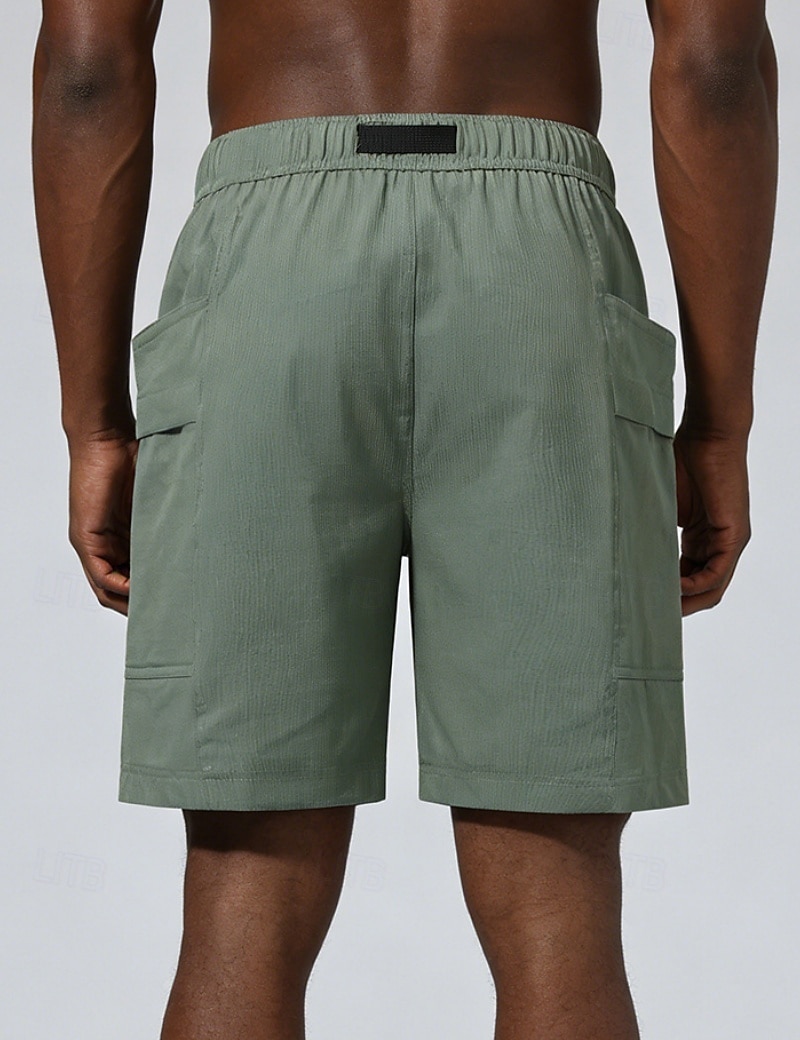 Hombre Pantalón Corto Cargo Pantalón corto Pantalones cortos casuales Pantalón corto deportivo Bolsillo Cintura elástica Puro Plano Comodidad Secado rápido Longitud de la rodilla Exterior Gimnasia 2026 - $26.99 –P6
