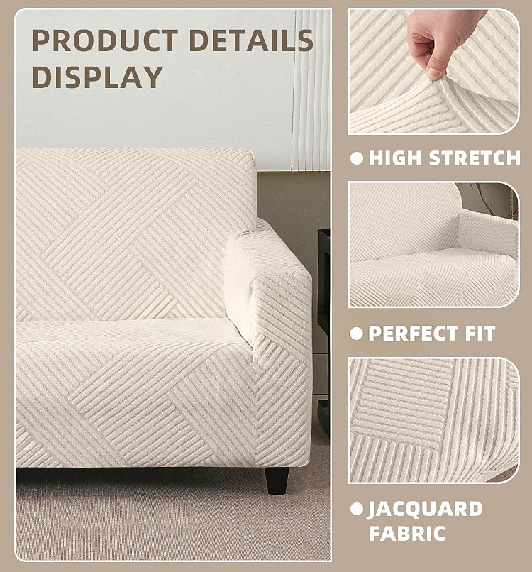 Waterbestendige, elastische bankhoes, jacquard hoes, antislip, wasbaar, meubelbeschermer, huisdiervriendelijk, voor de woonkamer. 2026 - $37.99 –P10
