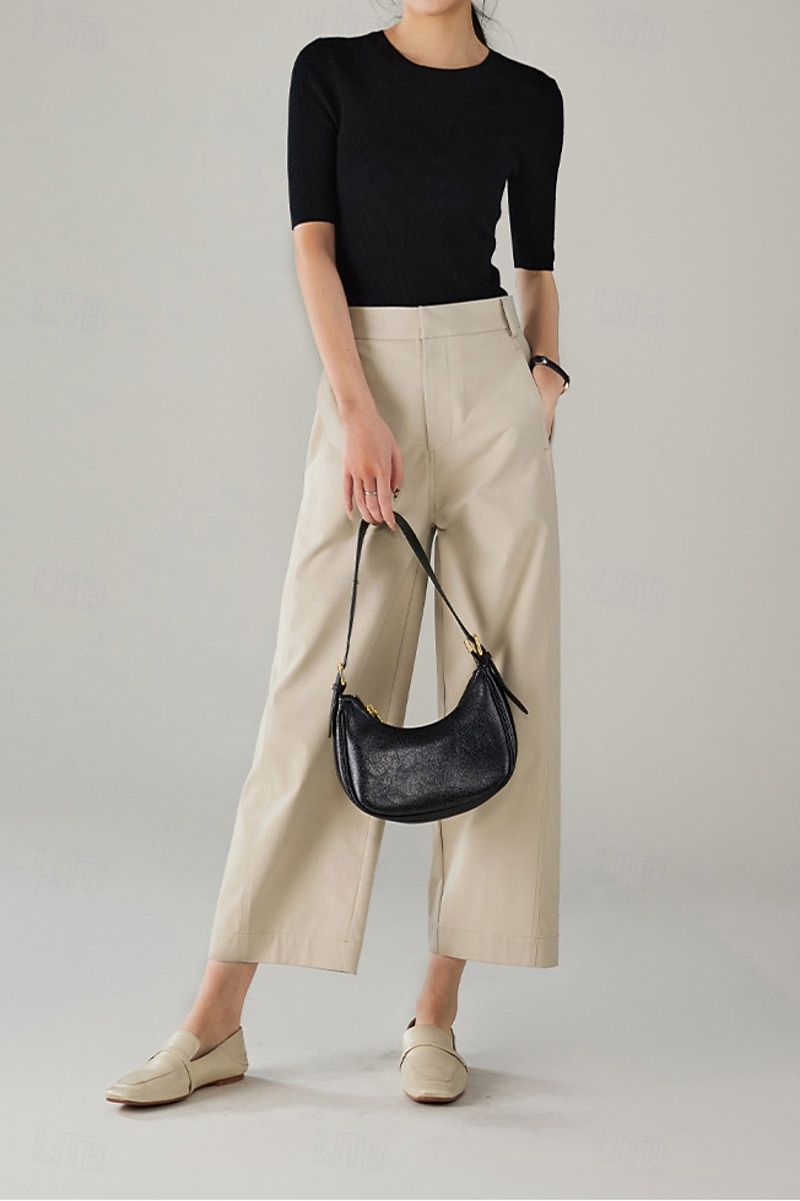 Women's Wide Leg Chinos Vacation Full Length High Waist Comfortable Micro-elastic Daily White Navy Blue khaki Summer Spring Loose Fit 2026 - $44.99 –P2