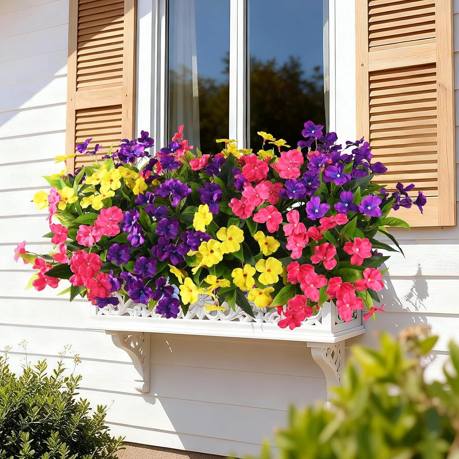 6 Bundles Artificial Impatiens Flowers for Outdoors, Multicolor Silk Fake Flowers for Spring Summer Decoration, UV Resistant Faux Plants Plastic Bouquet for Home Planter Porch Patio Yard Decor 2026 - $35.99 –P6