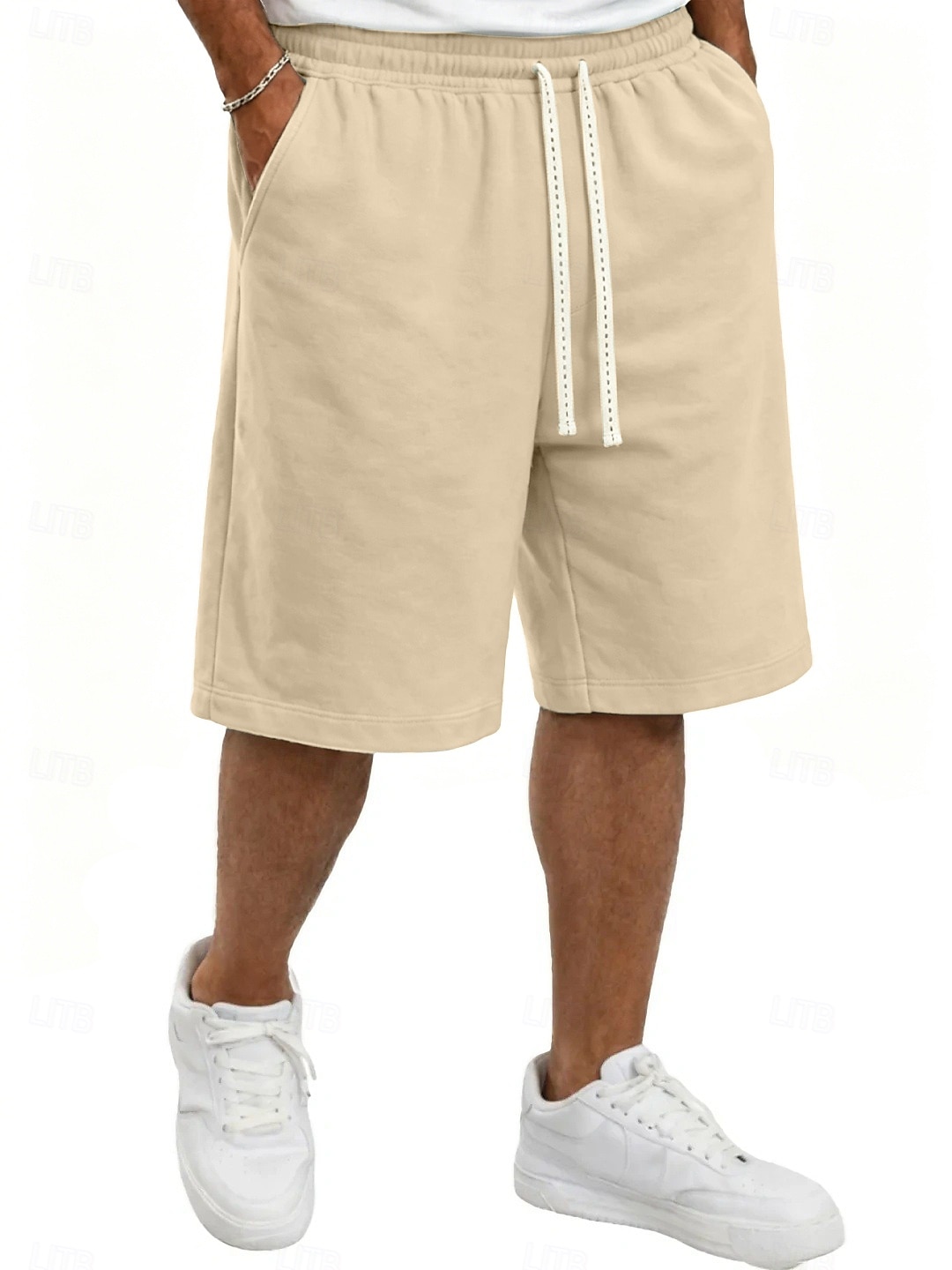 Herren Shorts Sommershorts Freizeitshorts Tasche Elastischer Bund Rein Einfach Komfort Atmungsaktiv Knielang Lässig Outdoor Strand Urlaub Mode Schwarz Weiß Mikroelastisch 2026 - $29.99 –P9