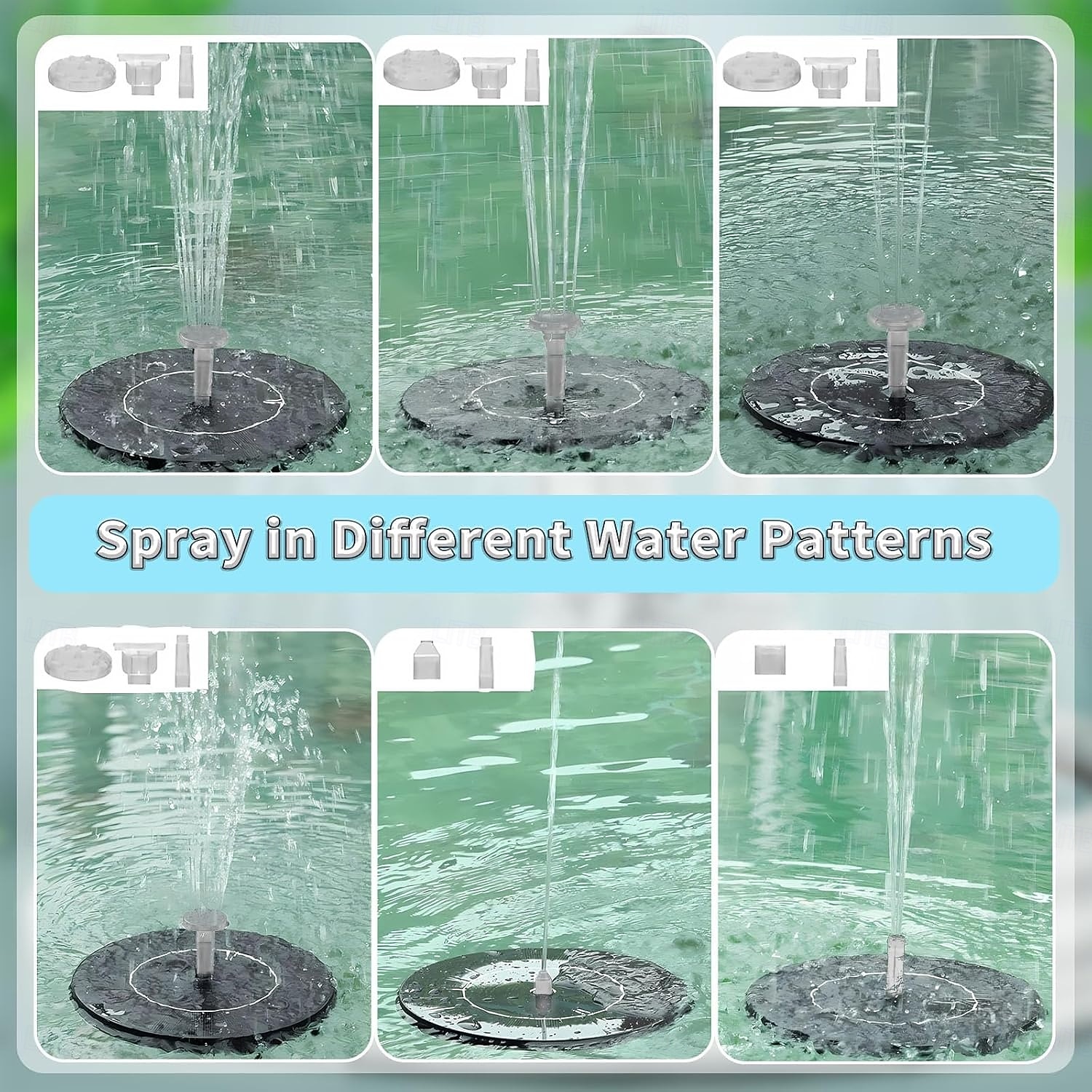 Pompe solaire pour fontaine, abreuvoir à oiseaux, jardin, bassin &Décoration extérieure, lumières LED colorées, panneau en verre amélioré, petite fontaine à eau pour aquarium & piscine de 2026 ? $48.67 –P5