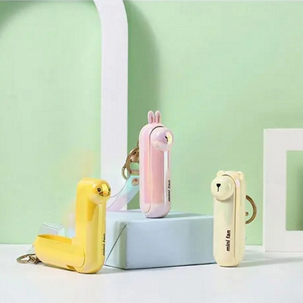 Mini ventilateur mignon et pliable, portable, à utiliser au lit, au bureau ou sur une table. Rechargeable par USB. Porte-clés inclus. de 2026 ? $22.99 –P6