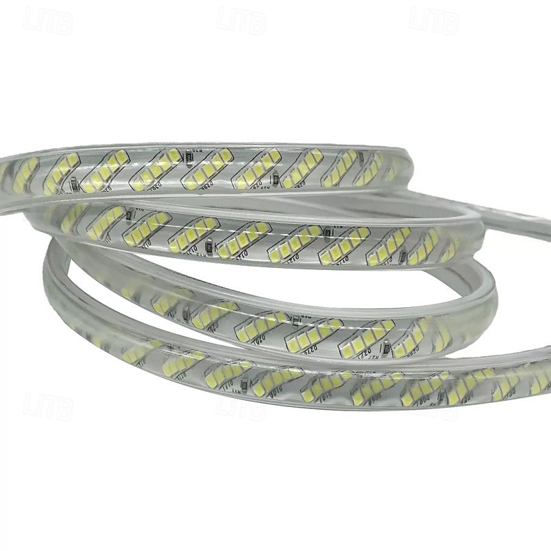Striscia LED AC 220V impermeabile flessibile a nastro SMD 2835 320 LED/m, striscia luminosa a LED IP65 impermeabile per interni ed esterni, cortili, giardini, atmosfera festiva, strisce luminose del 2026 a $8.99 –P6