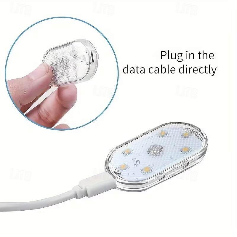 Lot de 4 lampes d'ambiance LED sans fil pour l'intérieur de voiture, rechargeables par USB, à capteur tactile et aimantées, pour plancher, portières et coffre, étanches et compactes, disponibles en de 2026 ? $19.99 –P6