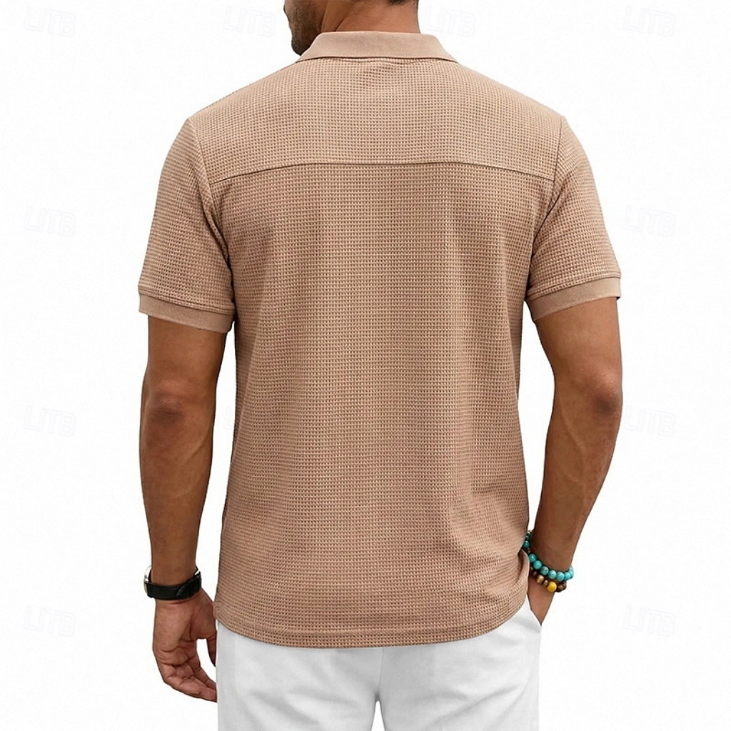 Per uomo Magliette Polo a Nido d'Ape Polo Casuale Streetwear Bavero Manica Corta Essenziale Moderno Semplice Tasca Leggero Estate Primavera Vestibilità regolare Nero Bianco Blu marino Verde scuro del 2026 a $21.99 –P11