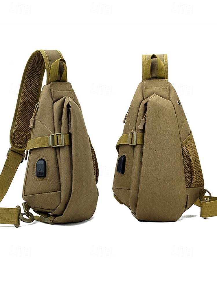 Men's Polyester Sling Bag Chest Pack, Multi-Color Crossbody Bag with Adjustable Shoulder Strap, Ideal for Casual Daily Use, Outdoor Sports, Hiking, Fishing and Travel 2026 - $24.99 –P7