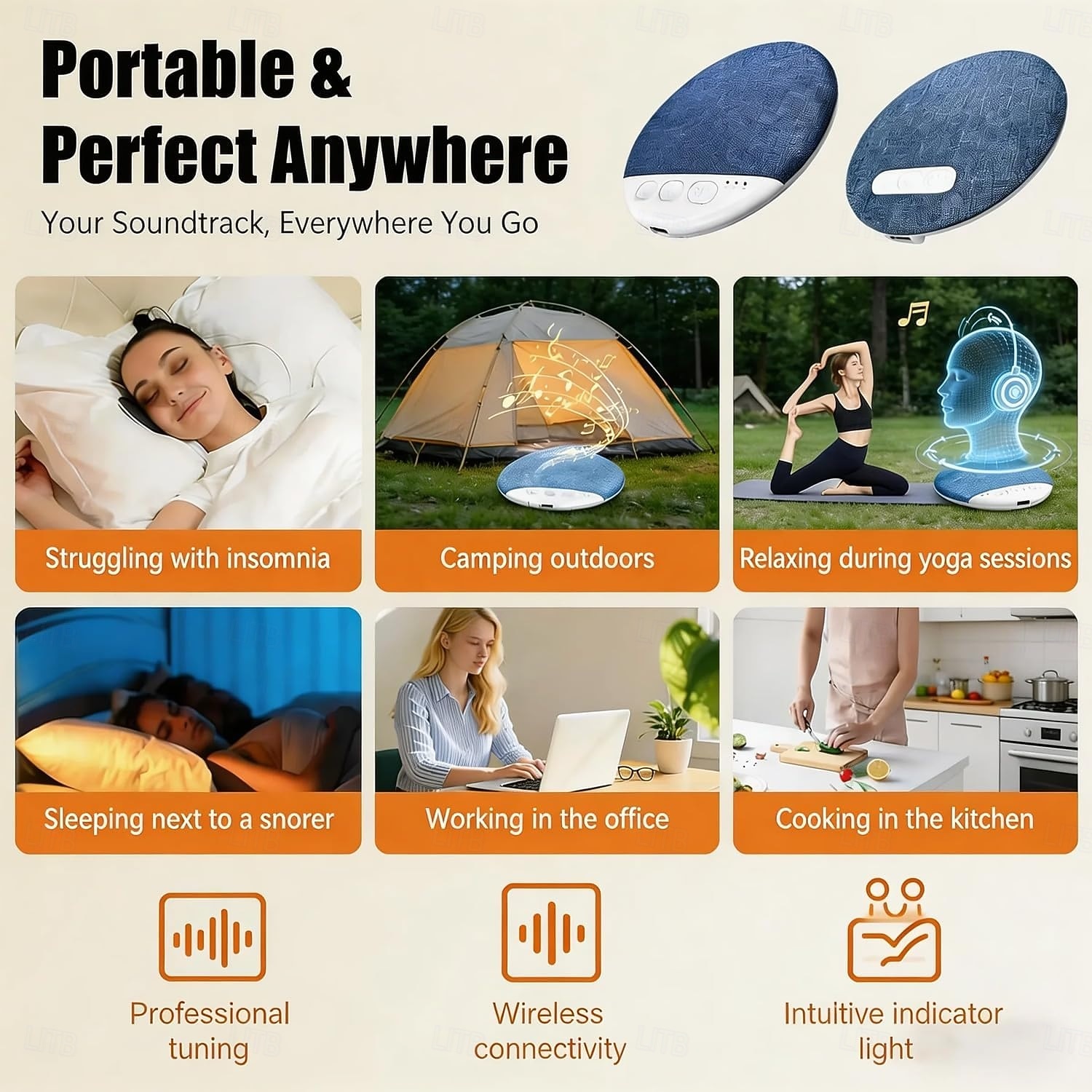 Pillow Speaker with Bluetooth 5.4, Wireless Under Pillow Sleep Speaker for Discreet Listening, Slim Personal Speaker for Side Sleepers, Professional Sound Tuning for Insomnia and Relaxation 2026 - $17.99 –P9