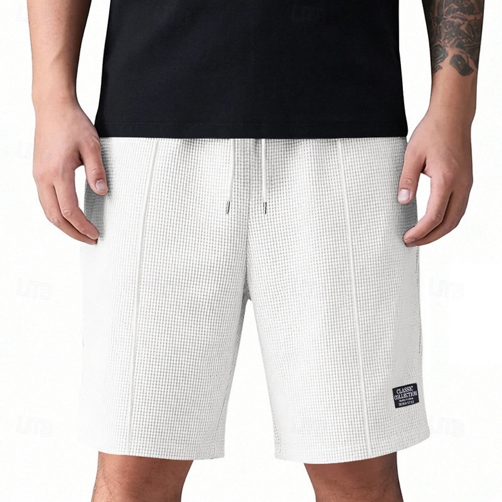 Hombre Pantalones cortos de gofres Pantalón corto Pantalones cortos de playa Pantalones cortos casuales Bolsillo Cintura elástica Plano Comodidad Transpirable Longitud de la rodilla Casual Exterior 2026 - $17.99 –P11