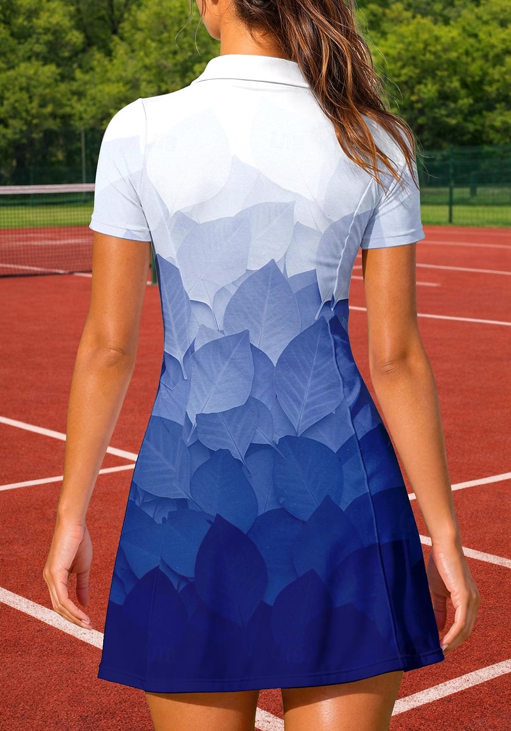 Damskie Gradient Sukienka sportowa Sukienka polo do tenisa Krótki rękaw Quarter Zip UPF50+ Elastyczny Odvádí pot Oddychający Siatkówka Bransoletka tenisowa Golf Wieczorne Sukienka Niebieski Odzie 2026 - $27.99 –P3