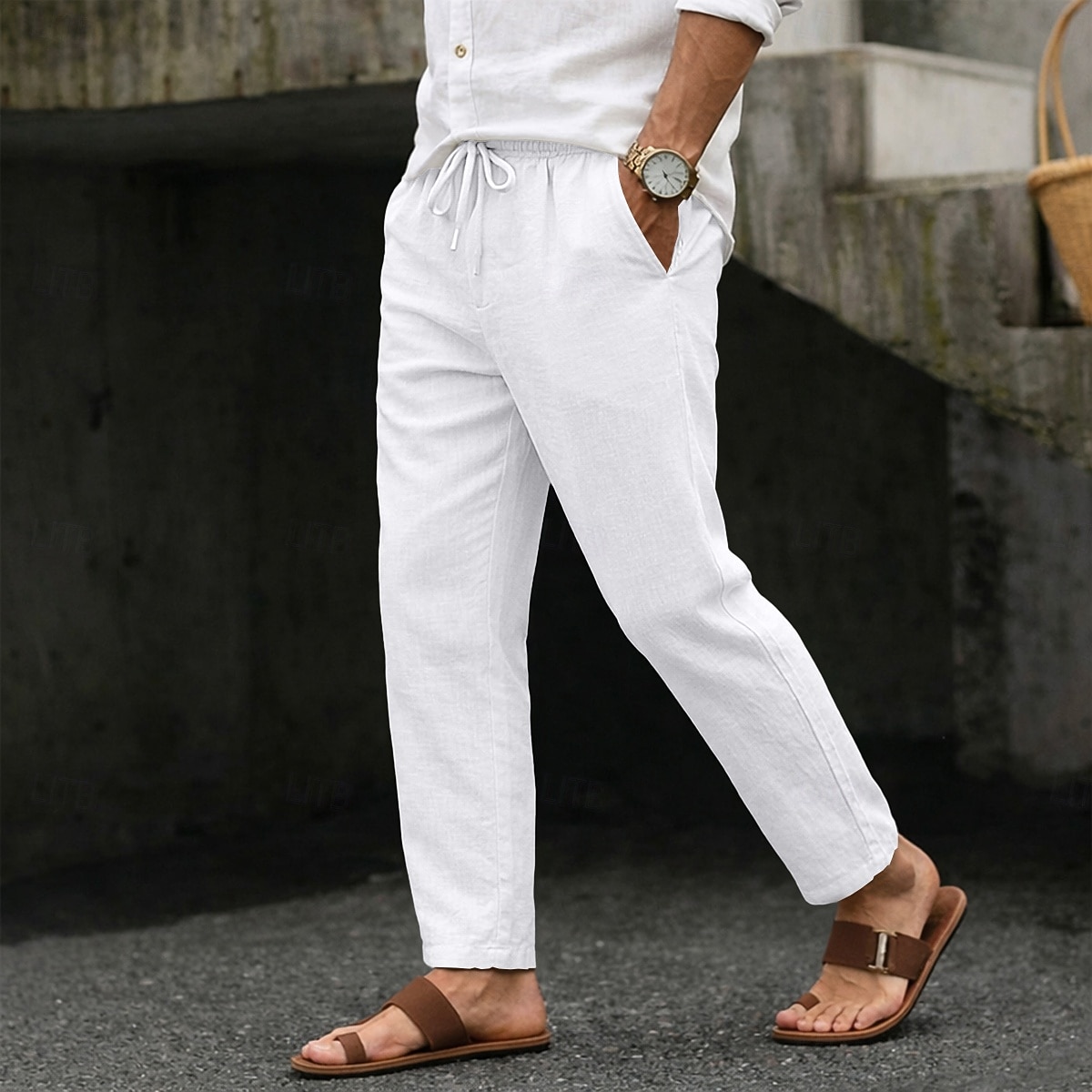 Per uomo Pantaloni Estivi Pantaloni da Spiaggia Coulisse Tasca Elastico in vita Semplice Comodità Traspirante Lunghezza intera Quotidiano Spiaggia Vacanza Vacanza Hawaiano Blu Nero Inelastico del 2026 a $18.99 –P4
