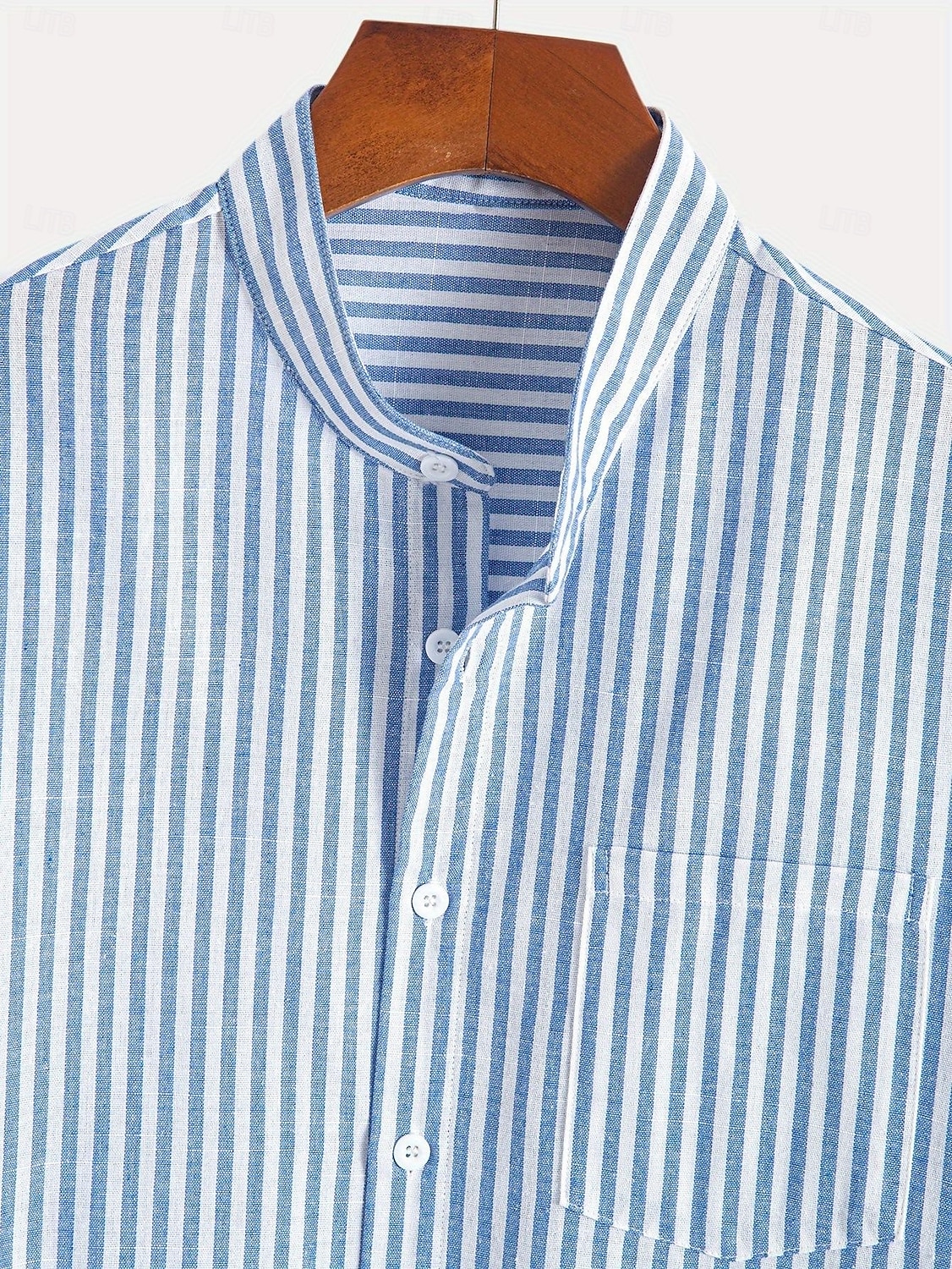 Hombre Camisa Camisa de lino Camisa de verano Camisa de playa camisa hawaiana Tiras verticales Casual Diario Azul Piscina Rosa Manga Corta Cuello Primavera verano Ropa 2026 - $26.99 –P2