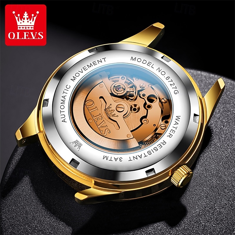 OLEVS Automatic Watch for Men, All Black Stainless Steel Luxury Business Self Winding Wristwatch with Day Date and Luminous Diamonds, Waterproof Analog Dress Watch, Gift for Husband Dad 2026 - $76.99 –P6