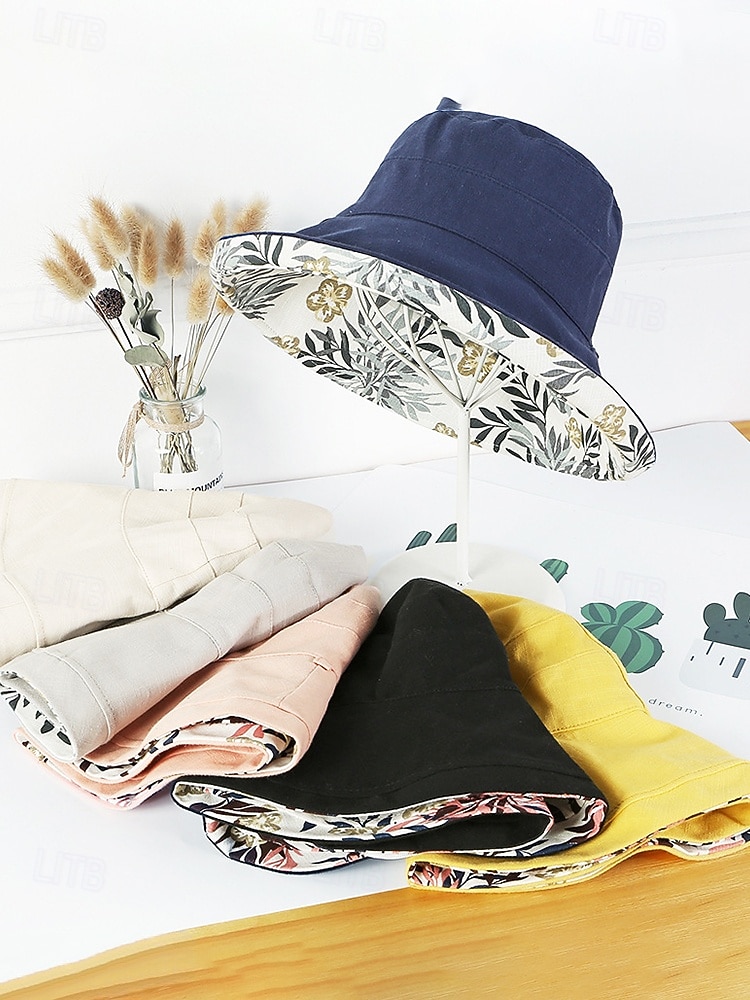 Women's Bohemian Reversible Polyester Sun Hat, Multi-Color Wide Brim Foldable Beach Bucket Hat for Vacation, Travel, Outdoor Leisure and Everyday Casual Wear 2026 - $14.99 –P9