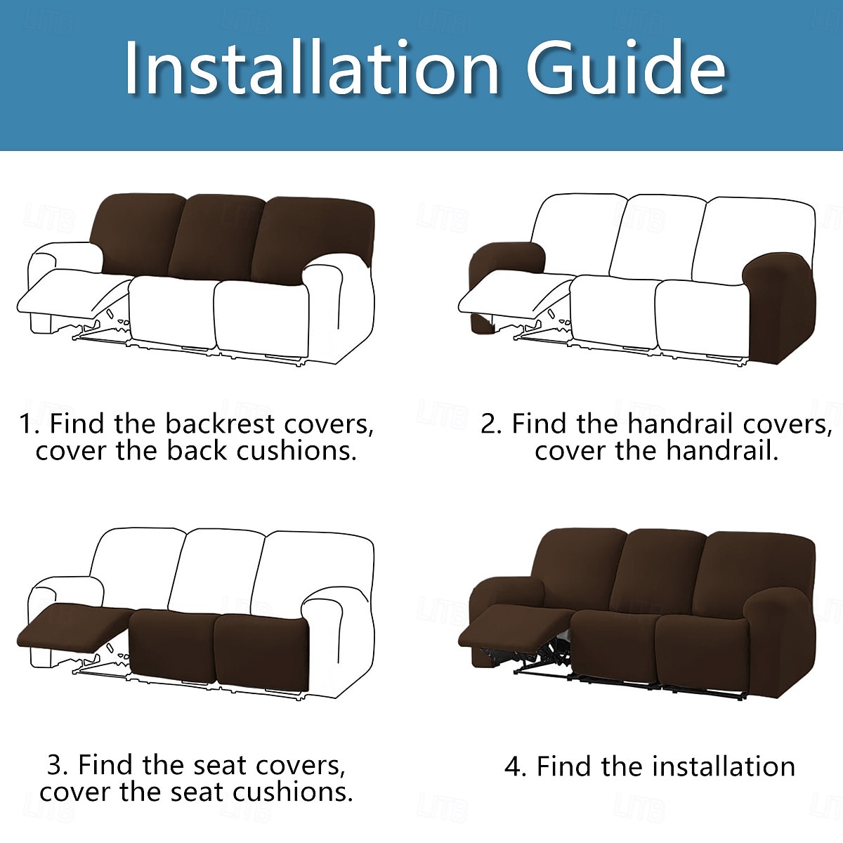 Voděodolný potah na pohovku, strečový potah na polohovací pohovku z mléčného hedvábí, plné krytí, protiskluzový elastický potah, univerzální potah na masážní křeslo 2026 - $30.99 –P5