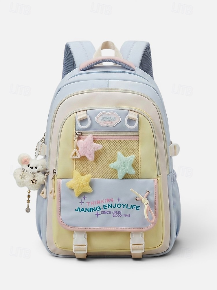 Women's Macaron Color Polyester Backpack, Large Capacity School Bag with Adjustable Straps for Middle School Girls, Back to School, Travel, Outdoor Sports 2026 - $34.99 –P2
