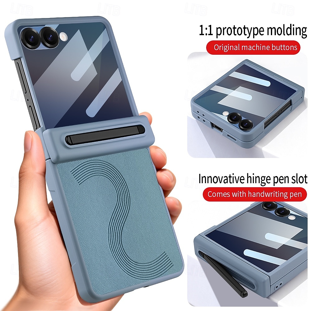 Phone Case For Samsung Galaxy Z Flip 7 Z Flip 6 Back Cover with Screen Protector PU Leather 2026 - $29.99 –P6