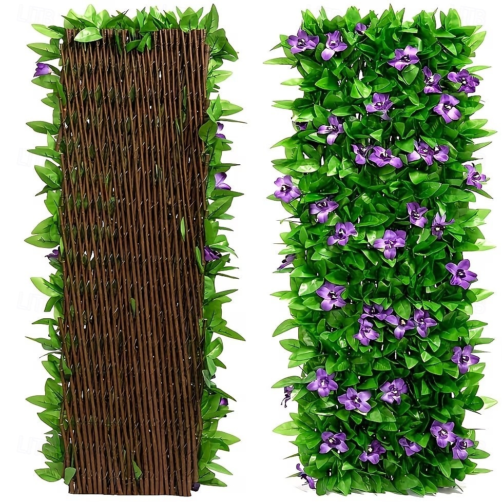Expandable Artificial Ivy And Orchid Privacy Screen Fence With Realistic Green Leaves, Durable Wood-Plastic Material, Maintenance-Free Outdoor Garden Decoration, Ideal For Patio, Balcony, Backyard 2026 - $23.99 –P3