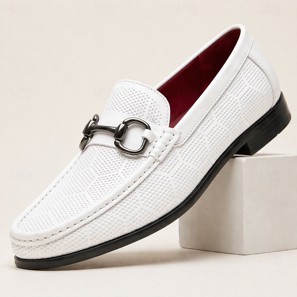 Mocassins masculinos de couro amarelo com fivela de metal, couro bovino de alta qualidade, sapatos sociais elegantes e casuais para homens, ideais para o escritório, eventos sociais e momentos de lazer. de 2026 por $94.99 –P5