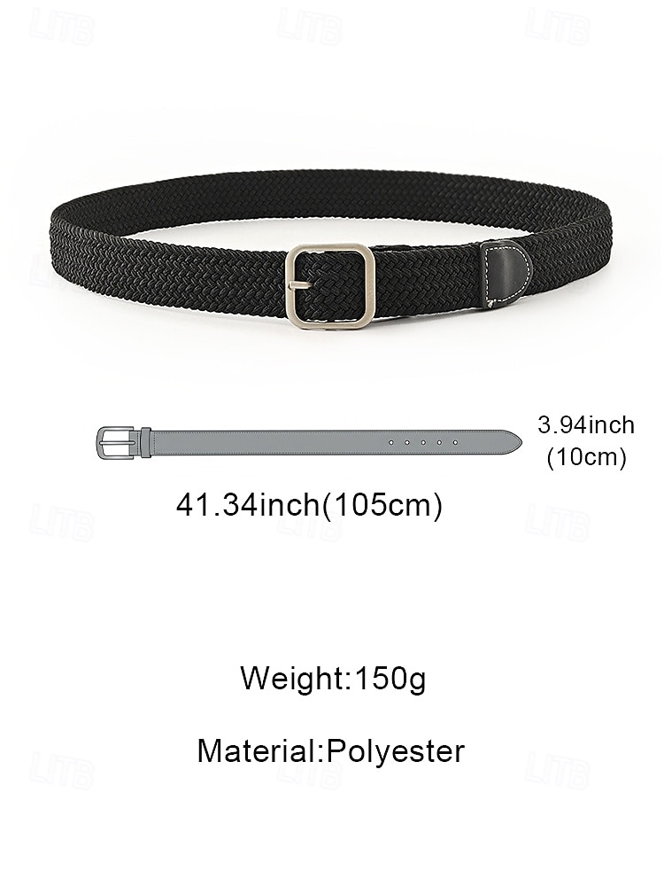Men's Braided Polyester Belt, Multi-Color Adjustable Stretch Woven Casual Belt for Travel, Vacation, Business Commuting, Golf and Everyday Wear 2026 - $9.99 –P11