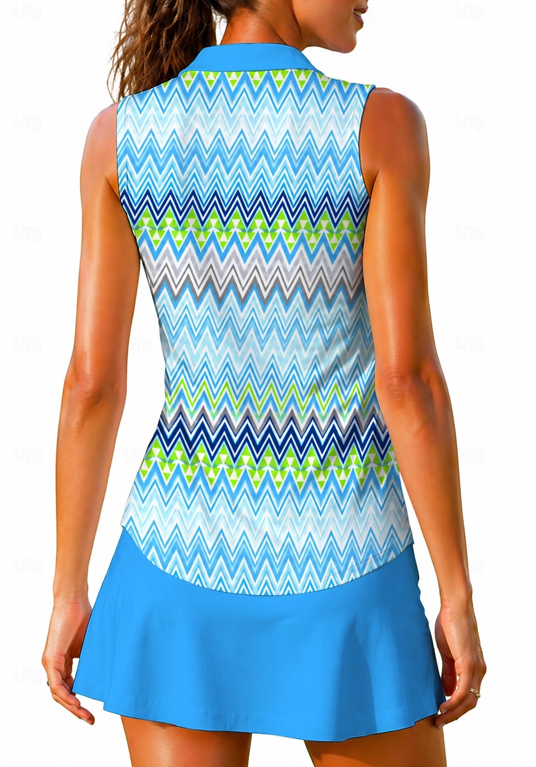 Women's Geometric Stripes Tops Sport Shirt Golf Polo Shirt Tennis Shirt Sleeveless Zipper Floral UPF50+ UV Resistant High Elasticity Moisture Wicking Breathable Tennis Golf Running Turndown Zip Collar 2026 - $20.99 –P3